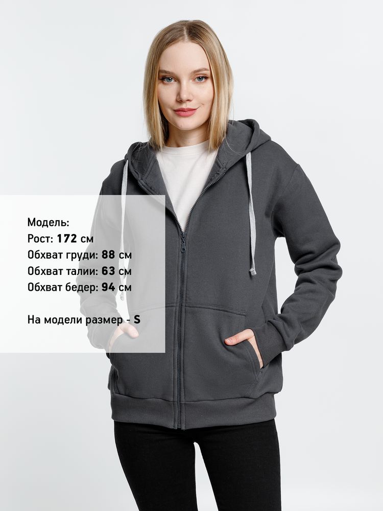 Толстовка на молнии с капюшоном Siverga Heavy, темно-серая (графит) фото 7