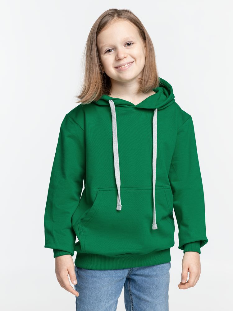 Толстовка с капюшоном детская Kirenga Kids, зеленая фото 6