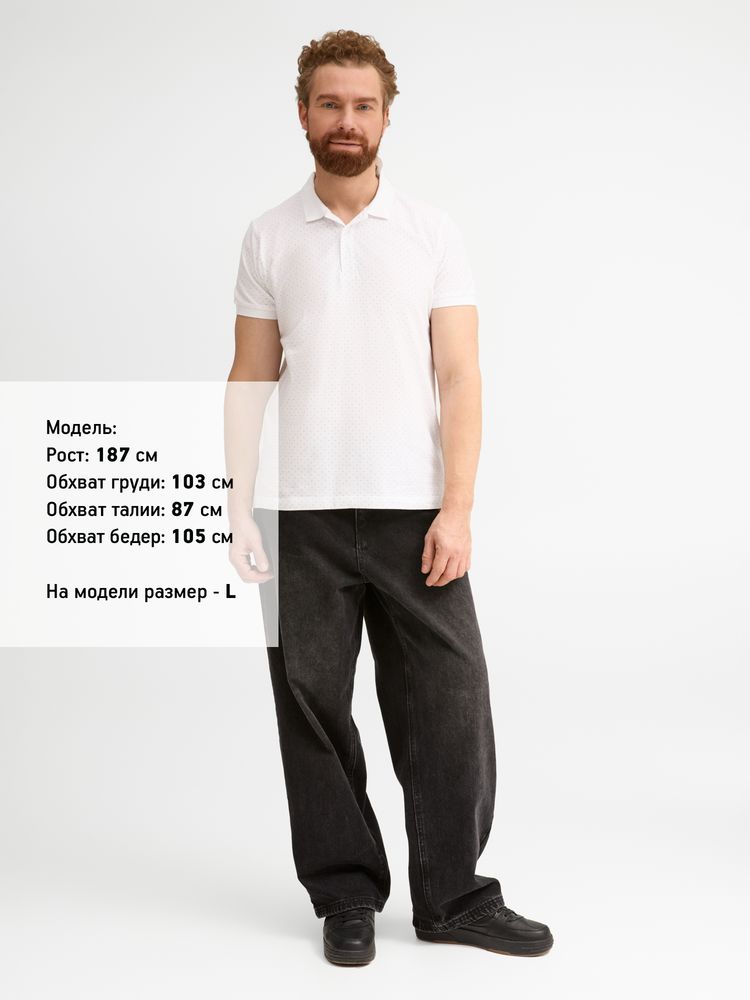 Рубашка поло мужская Brandy Men, белая с темно-синим фото 7