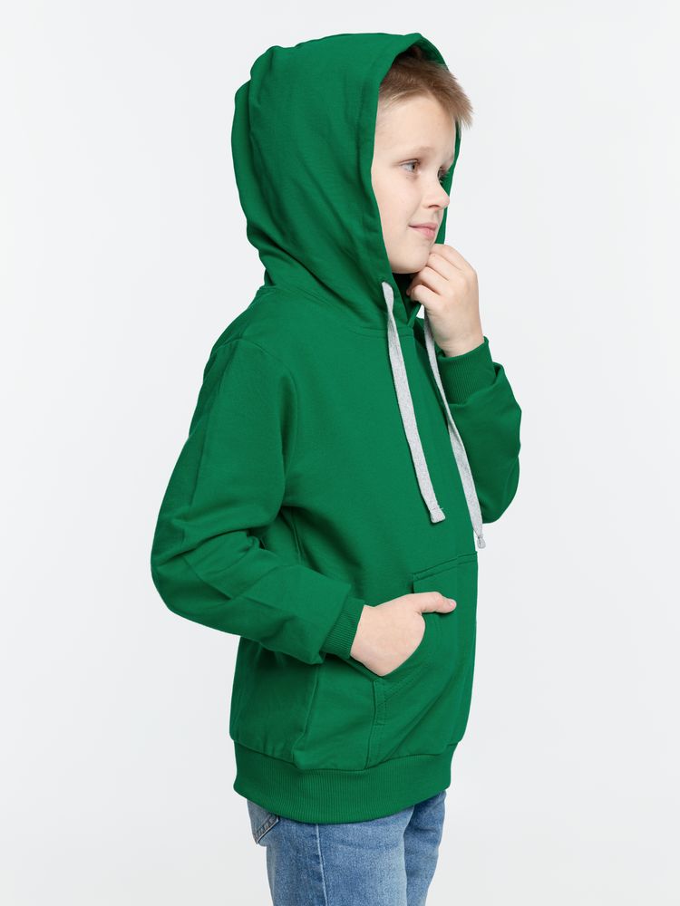 Толстовка с капюшоном детская Kirenga Kids, зеленая фото 4